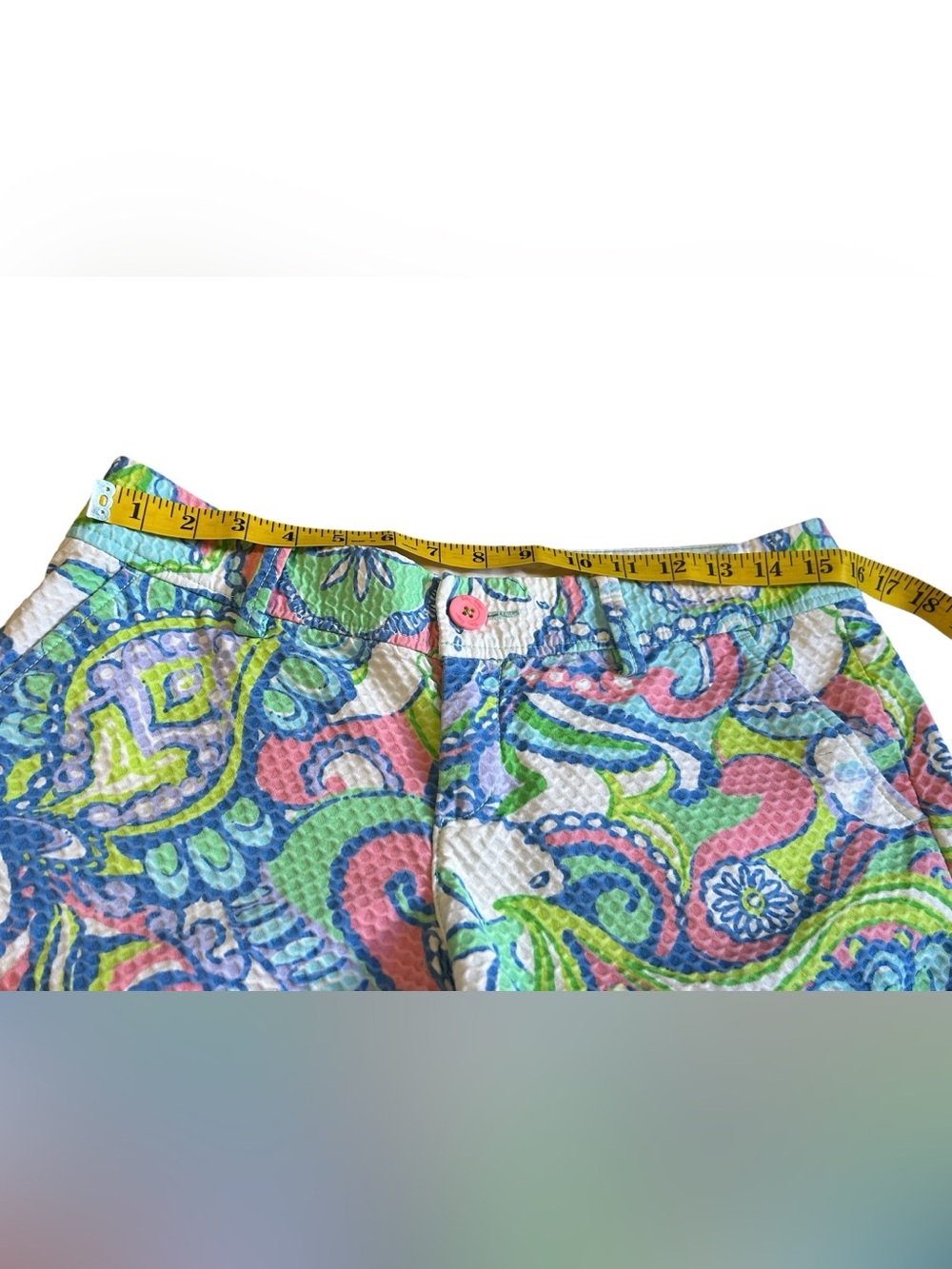 Lilly Pulitzer Callahan Shorts Womens 6 Conch Republic Paisley Seersucker - Picture 3 of 10